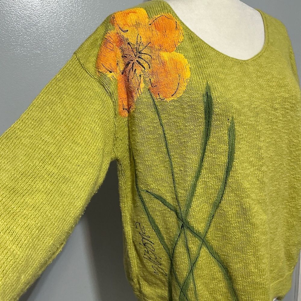 Victoria hand painted one size fits all knit top (that’s like a L-XL) - Picture 2 of 7